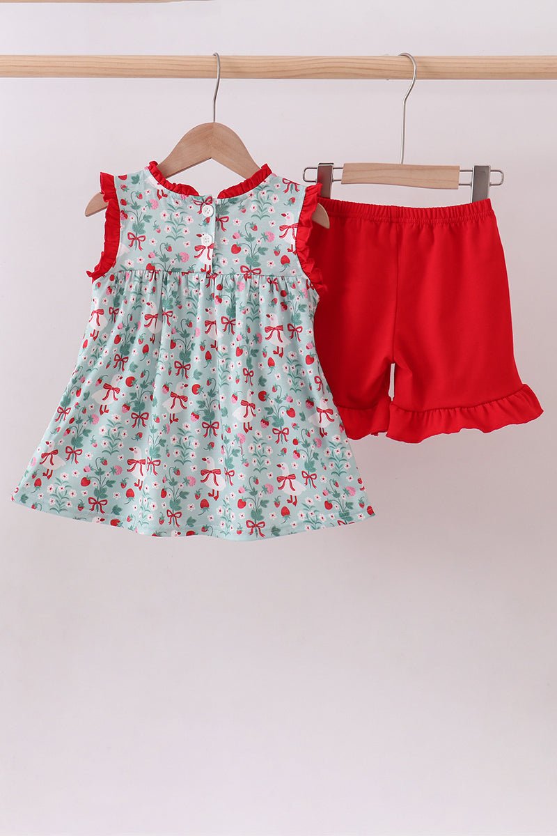 Strawberry Goose Ruffle Ruffle Set - Abbies Place
