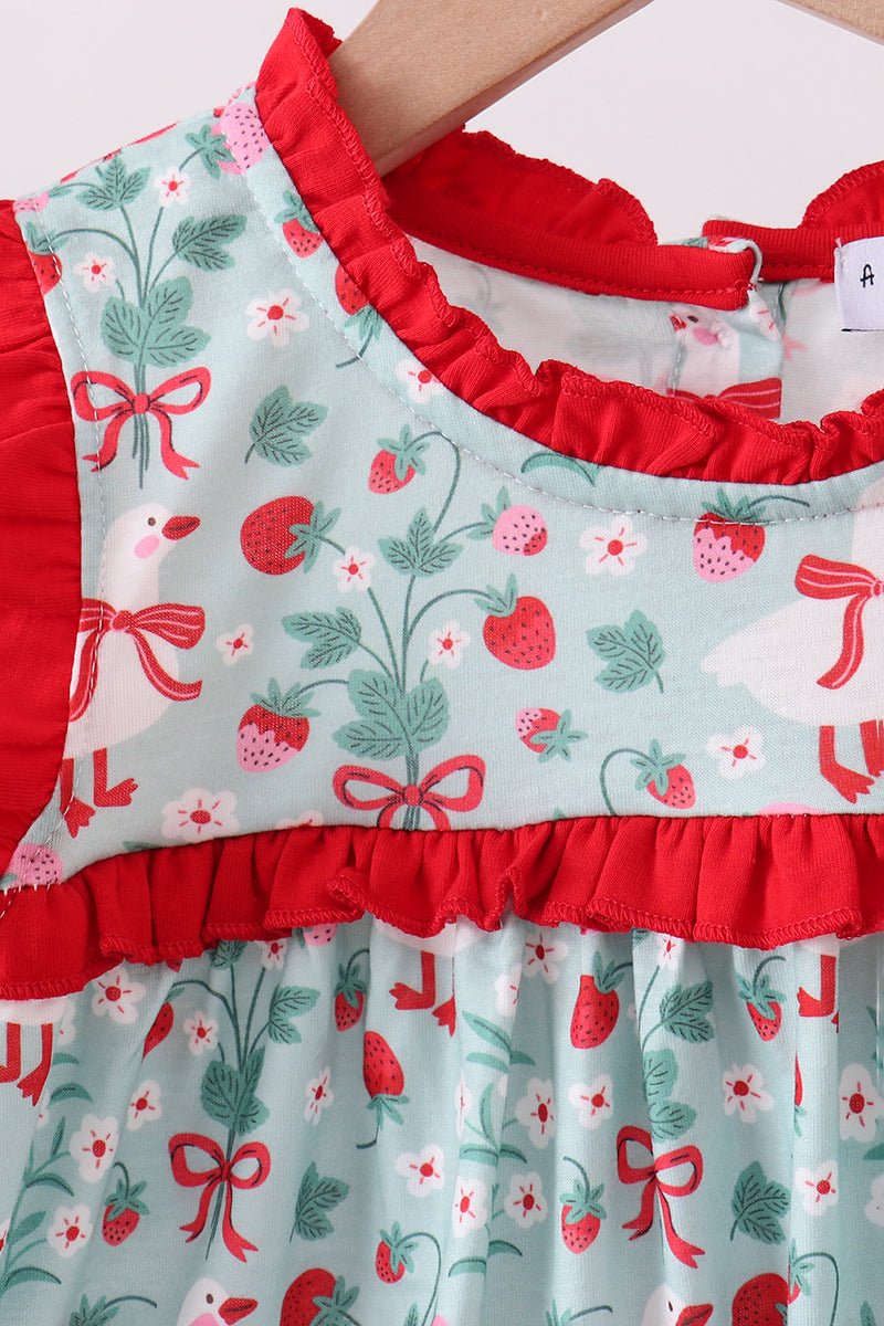 Strawberry Goose Ruffle Ruffle Set - Abbies Place