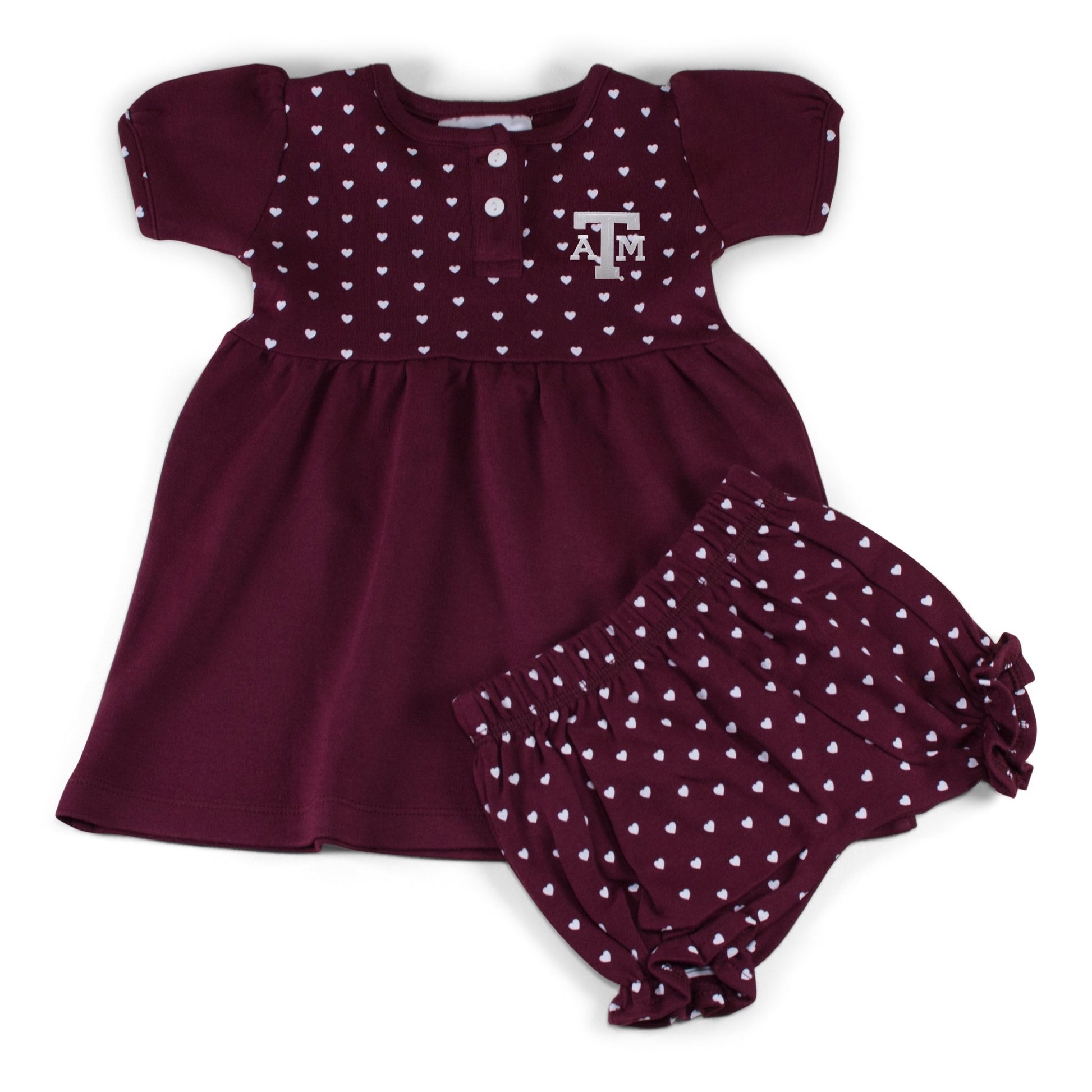 Texas A&M Girl's Heart Dress with Bloomers - Abbies Place
