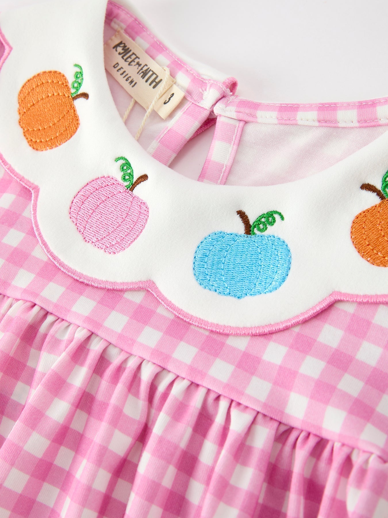 Thanksgiving Halloween Pumpkin Embroidery Girls Dress - Abbies Place