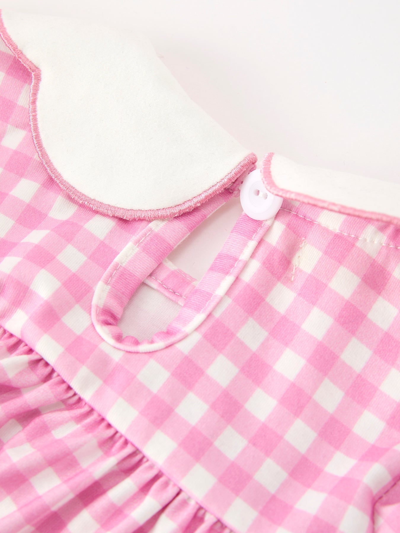 Thanksgiving Halloween Pumpkin Embroidery Pink Plaid Girls Bloomer Set - Abbies Place