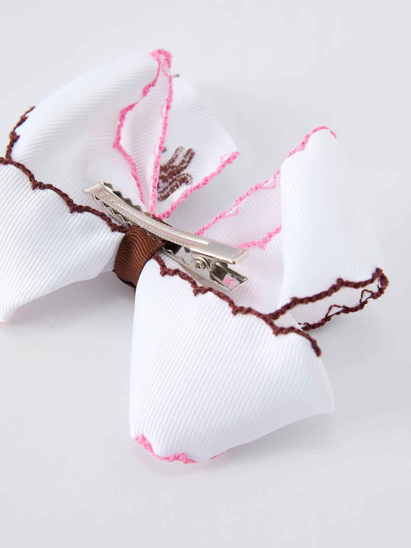 Western Horse Embroidery Ruffle Edge Girls Hairpin 4 Inch - Abbies Place