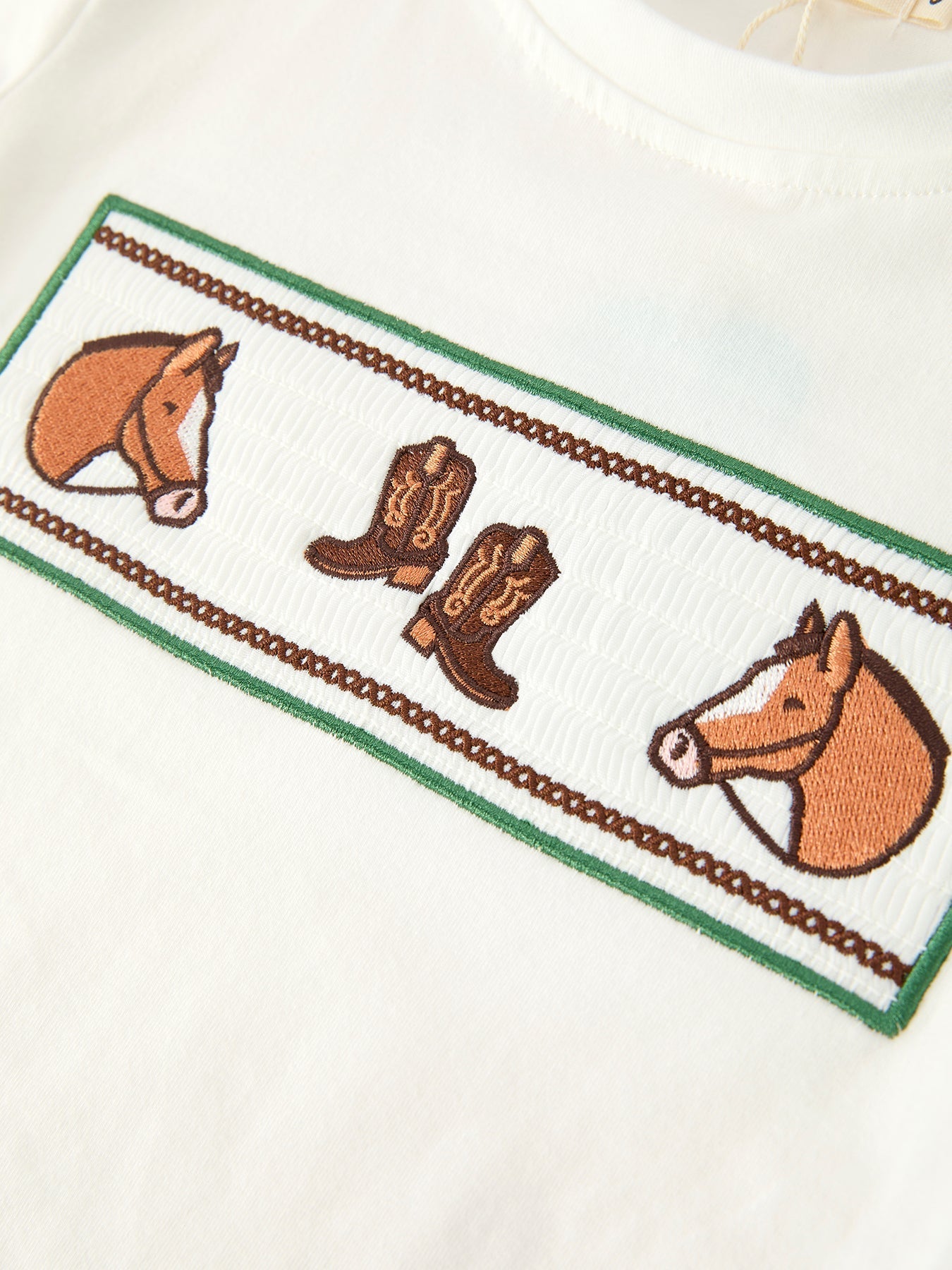 Western Plaid Horse Embroidery Boy Pants Set - Abbies Place