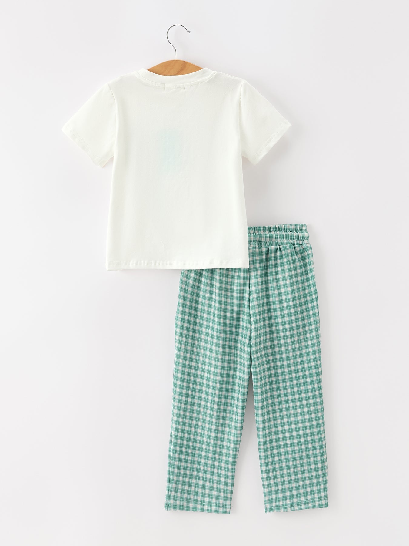 Western Plaid Horse Embroidery Boy Pants Set - Abbies Place