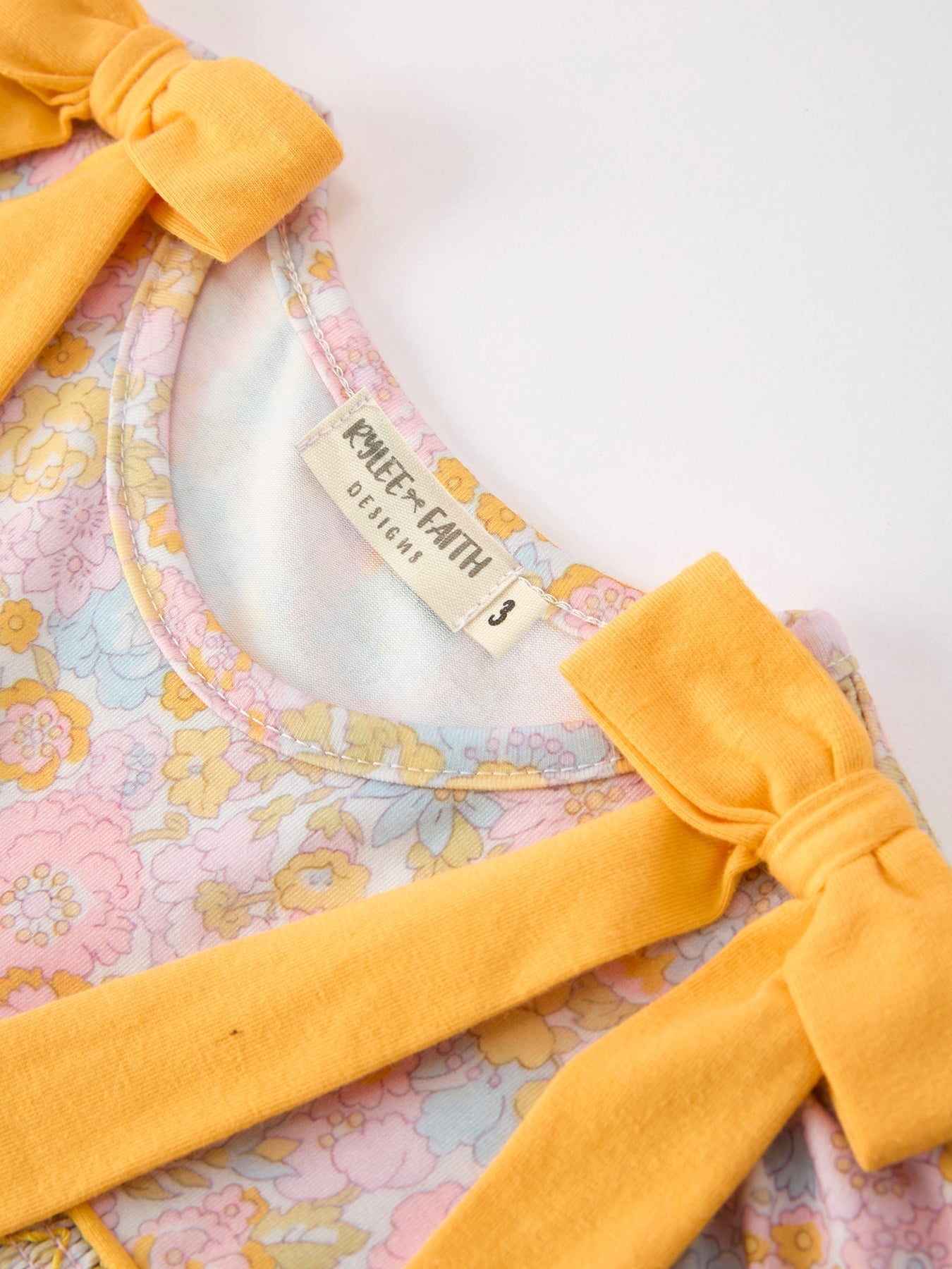 Yellow Bow Smocked Floral Girl Dress - Abbies Place